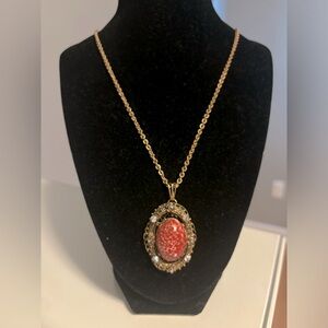 Vintage red pendant necklace